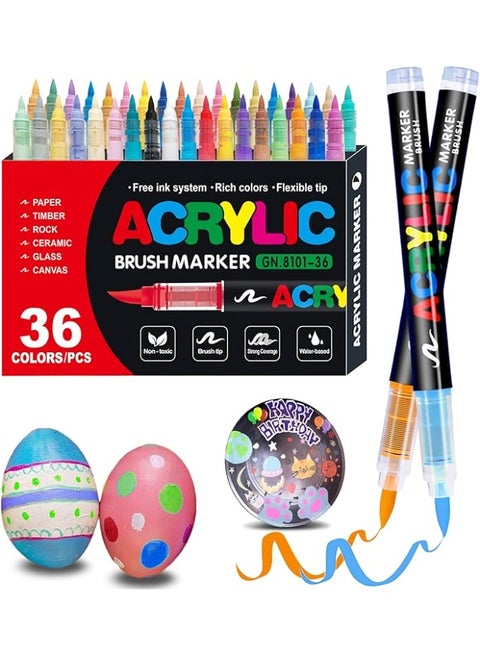 Acrylic brush pens, 36-count