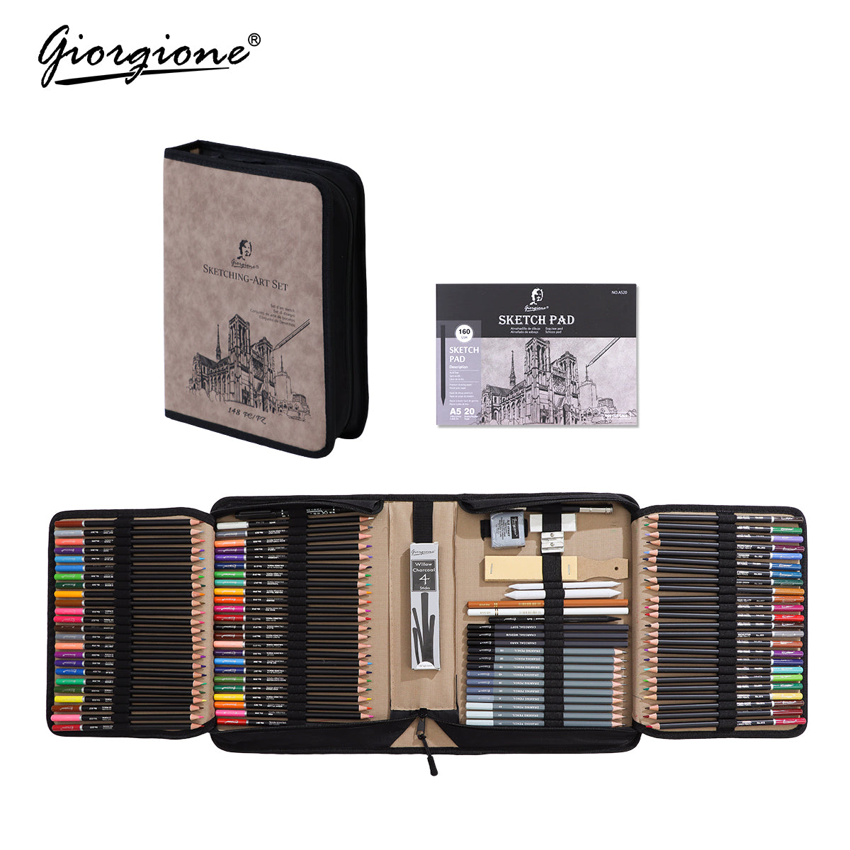 151-piece drawing tool set