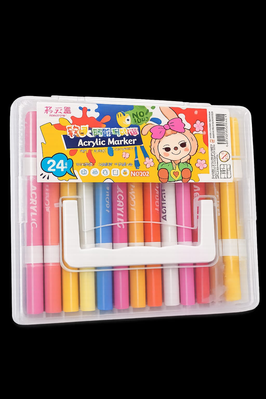 Acrylic Brush Tip Pens, 24 Count