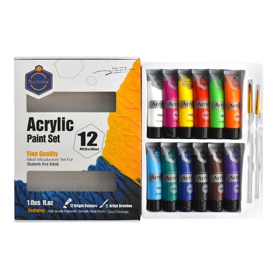 Acrylic paints, 12 colors